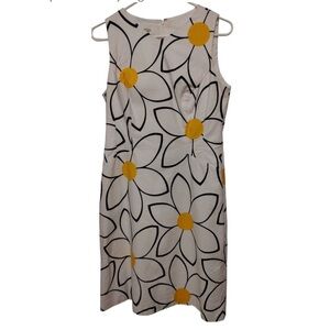 Floral Sleeveless Dress by Talbot - Yellow and Black Daisy Sz 8